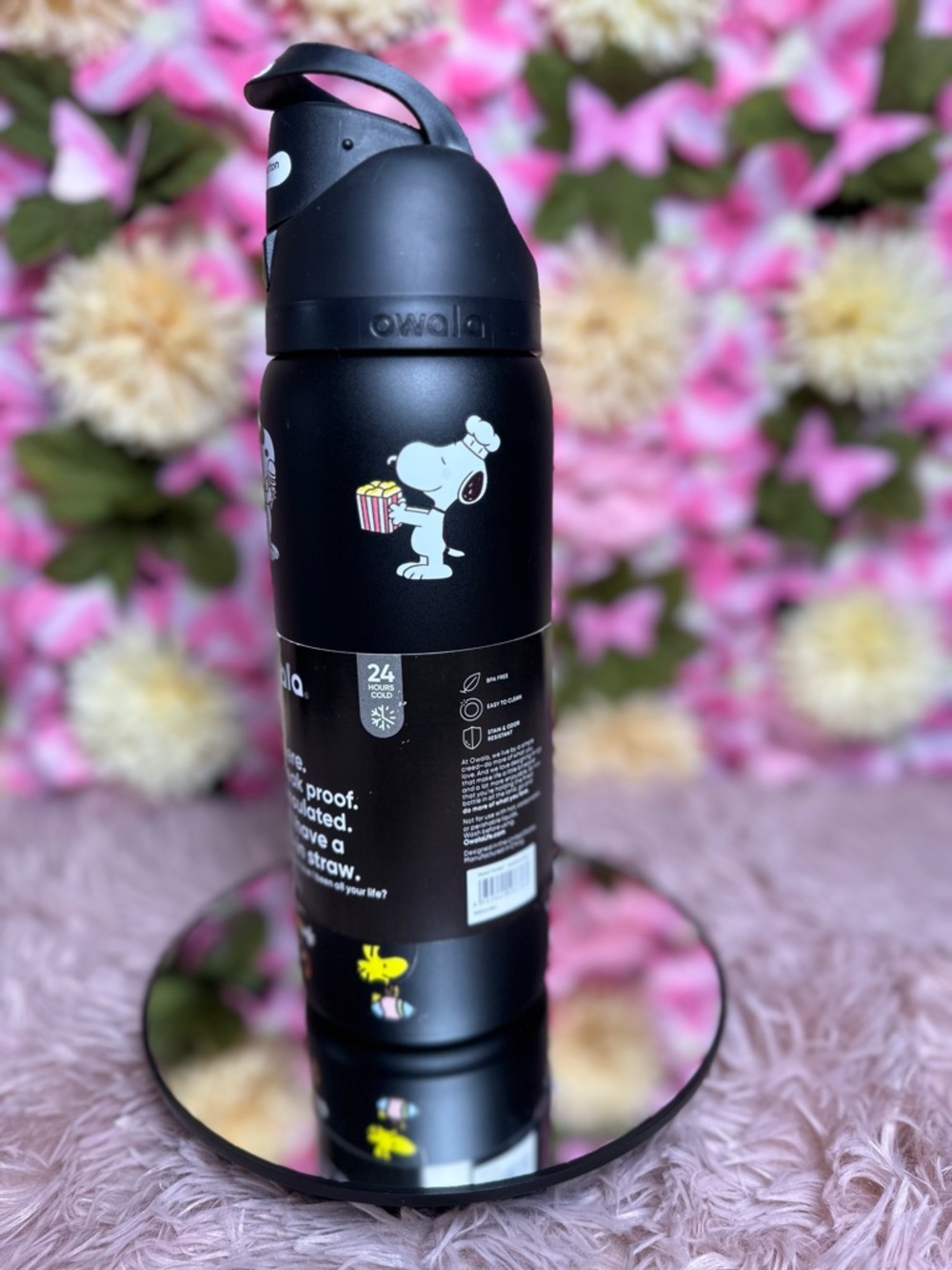 Owala Unisex Black Snoopy Popcorn Stainless Bottle